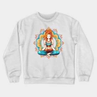 Yoga Girl And Mandala #6 Crewneck Sweatshirt